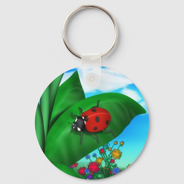 Cartoon Lady Bug Key Ring (Front)
