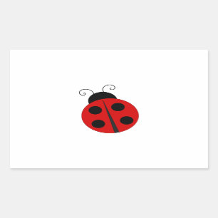 Cartoon Lady Bug Rectangular Sticker