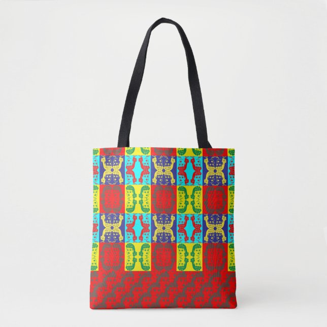 Cartoon Lady Pop Art Patterned Tote Bag (Front)