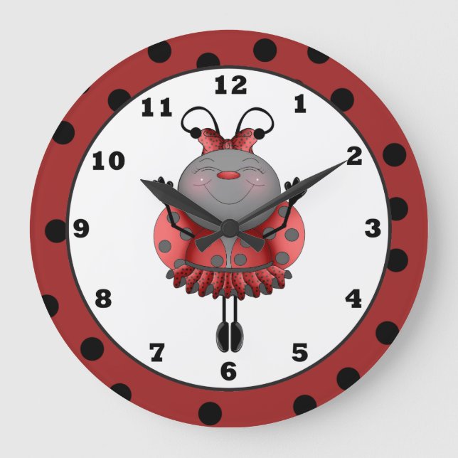 Cartoon Ladybug fun wall clock (Front)