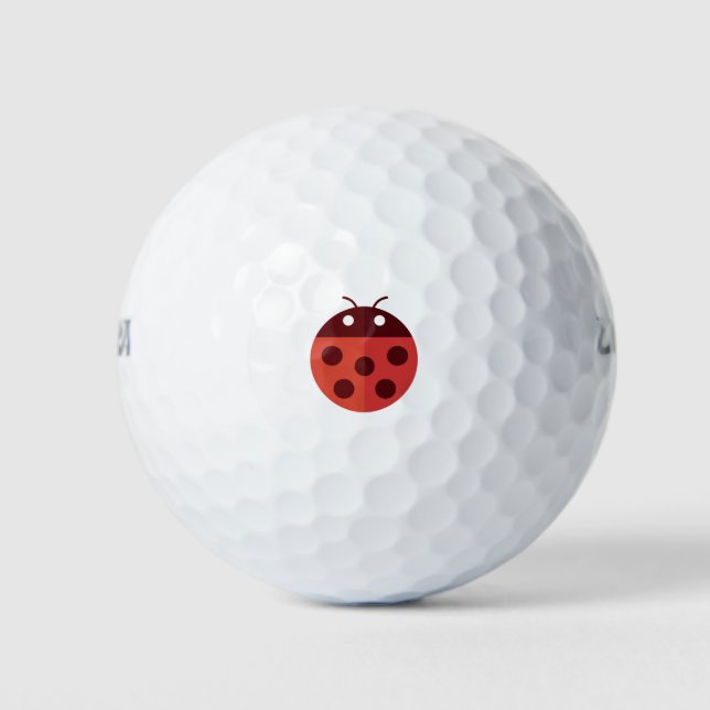 cartoon ladybug illustration golf balls (Front)