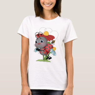 Cartoon ladybug insect womens t-shirt