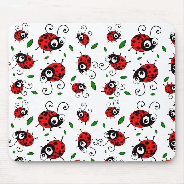 Cartoon ladybugs pattern mouse mat (Front)