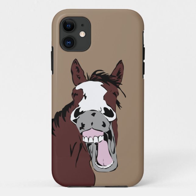 Cartoon Laughing Horse Humour Fun Office Case-Mate iPhone Case (Back)