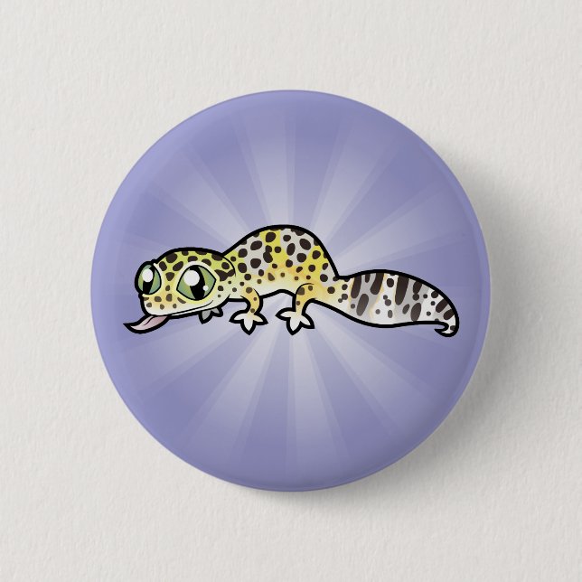 Cartoon Leopard Gecko 6 Cm Round Badge (Front)