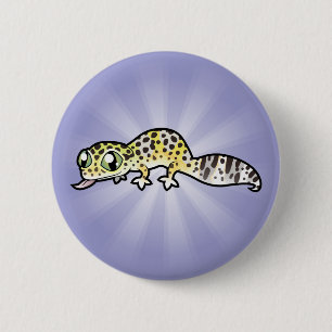 Cartoon Leopard Gecko 6 Cm Round Badge