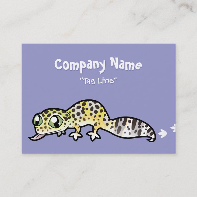 Cartoon Leopard Gecko Business Card (Front)