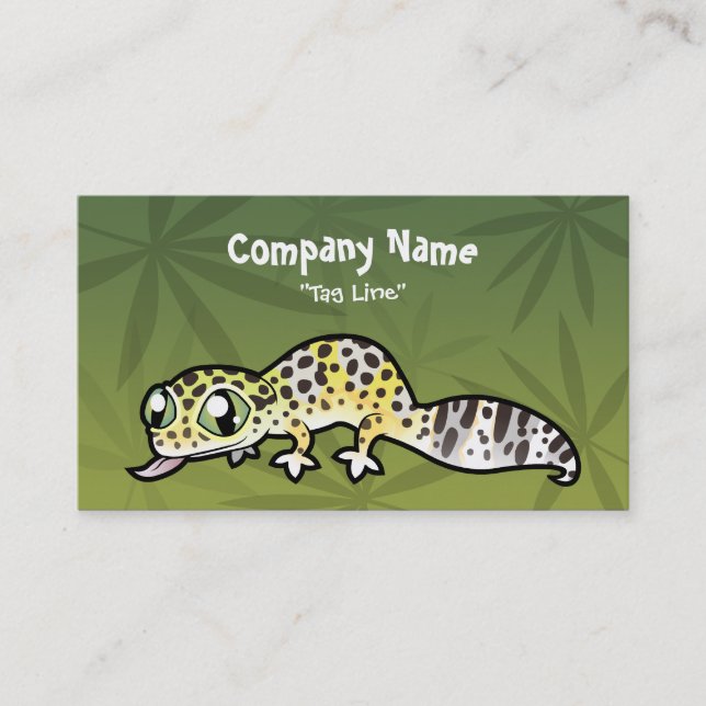 Cartoon Leopard Gecko Business Card (Front)