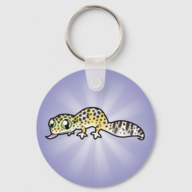 Cartoon Leopard Gecko Key Ring (Front)