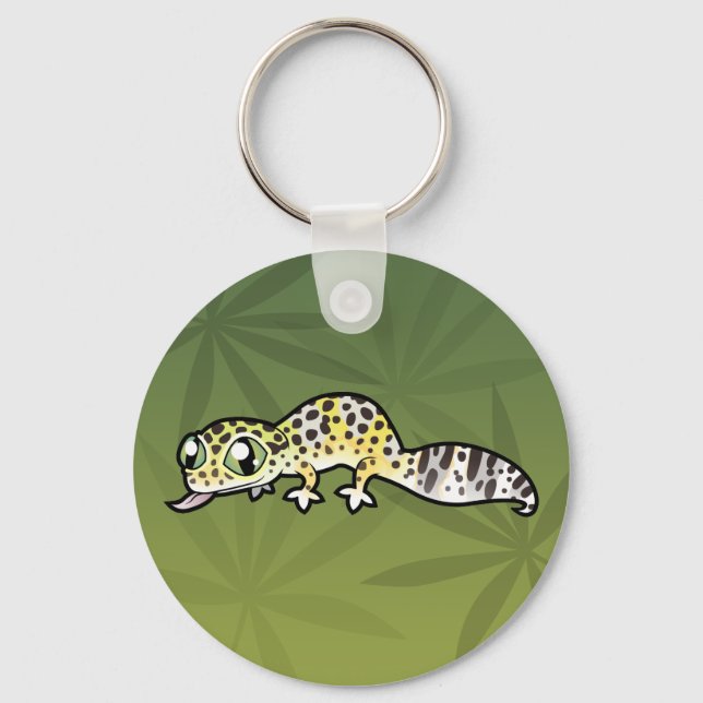 Cartoon Leopard Gecko Key Ring (Front)