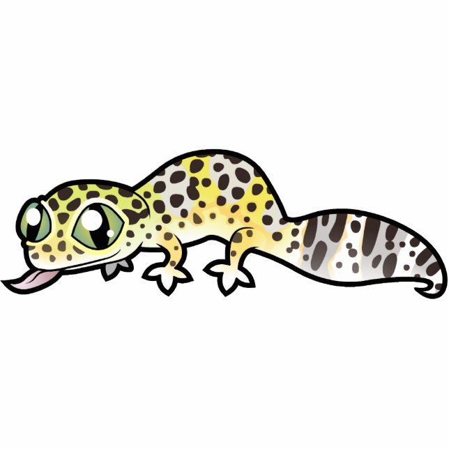 Cartoon Leopard Gecko Photo Sculpture Magnet (Front)