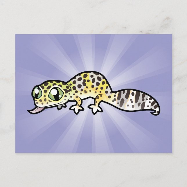 Cartoon Leopard Gecko Postcard (Front)