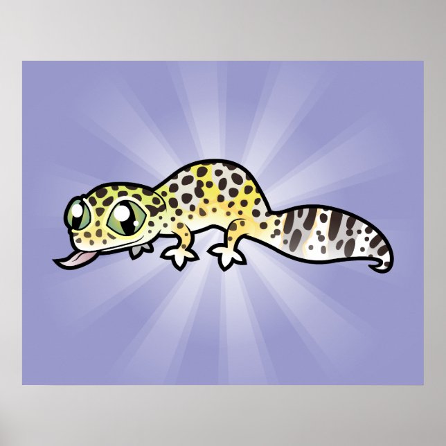 Cartoon Leopard Gecko Poster (Front)