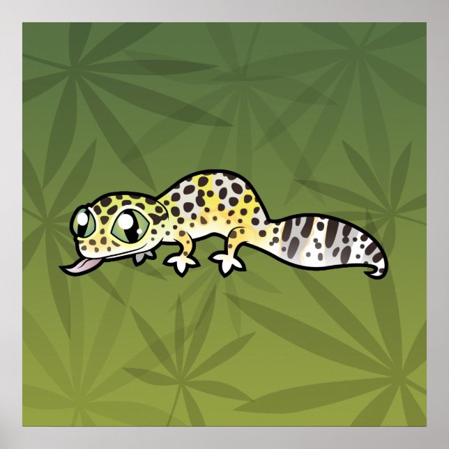 Cartoon Leopard Gecko Poster (Front)