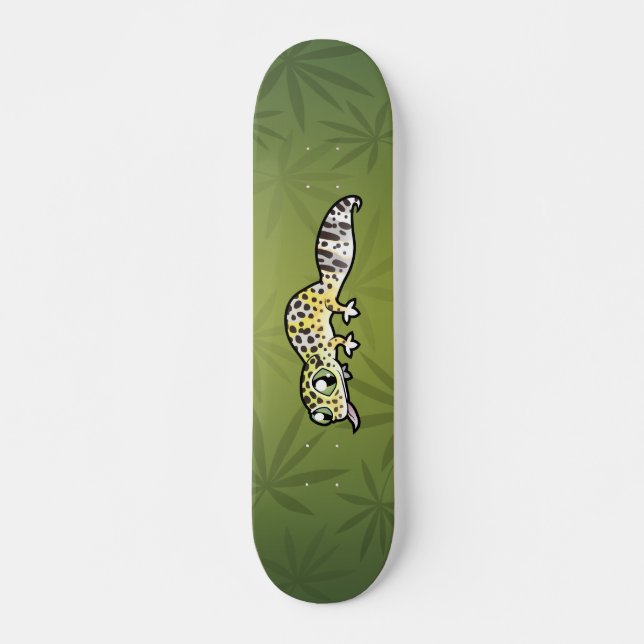 Cartoon Leopard Gecko Skateboard (Front)