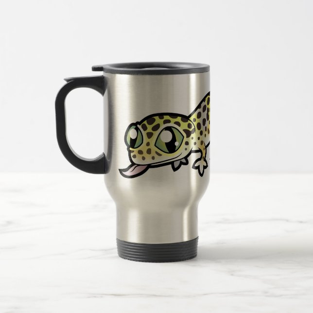 Cartoon Leopard Gecko Travel Mug (Left)