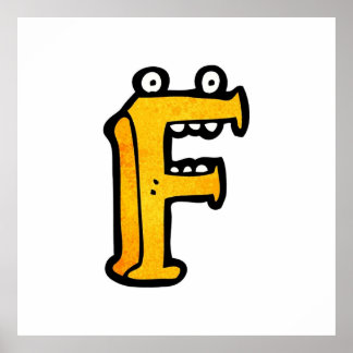 cartoon letter f poster