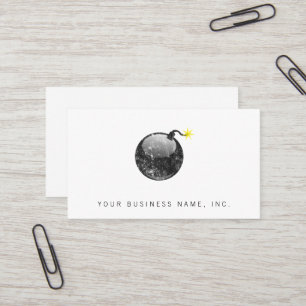 Cartoon Letterpress Style Bomb Business Card
