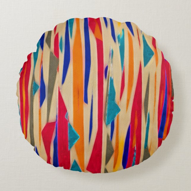 Cartoon Lines Round Pillow (Front)