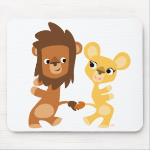 Cartoon Lion and Lioness  dancing mousepad
