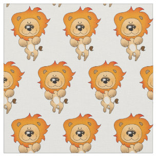cartoon lion cat fabric