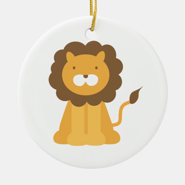 Cartoon Lion Ceramic Tree Decoration (Front)