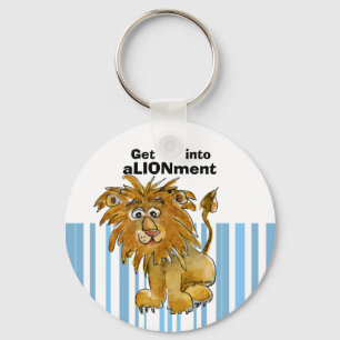 Cartoon Lion Get into ALIONment Keychain