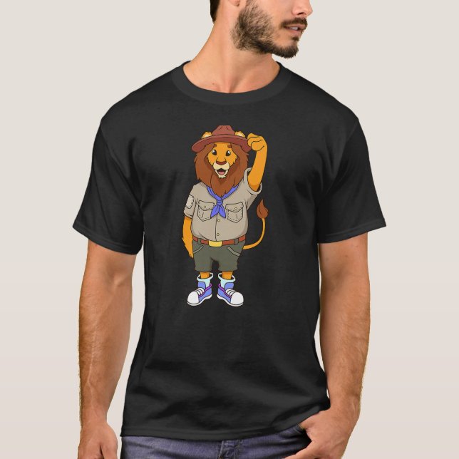 Cartoon lion is scout T-Shirt (Front)