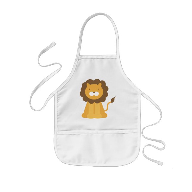 Cartoon Lion Kids Apron (Front)