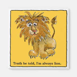 Cartoon Lion Personalised Magnets