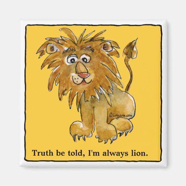 Cartoon Lion Personalised Magnets (Front)