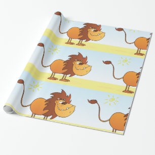 Cartoon Lion Wrapping Paper
