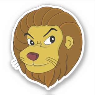 Cartoon Lion's head - vinyl sticker