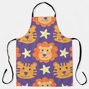 Cartoon Lions & Tigers: Vintage Apron