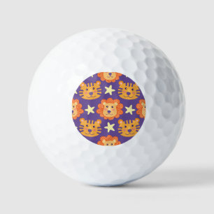 Cartoon Lions & Tigers: Vintage Golf Balls