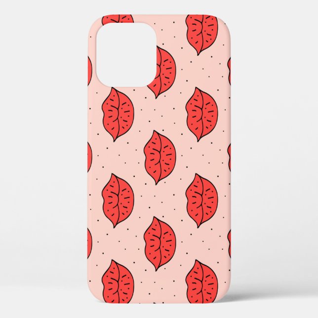 Cartoon lips: feminist doodle pattern. Case-Mate iPhone case (Back)