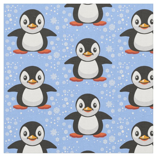 cartoon little penguin fabric (Close Up)