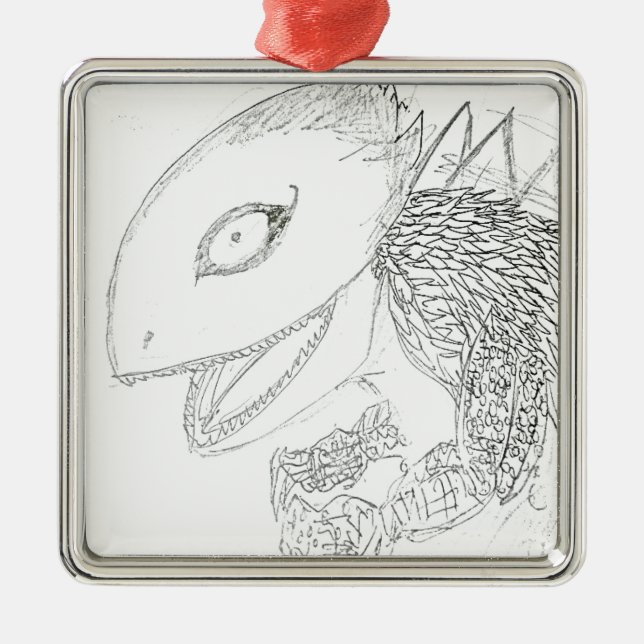 cartoon lizard monster metal tree decoration (Front)
