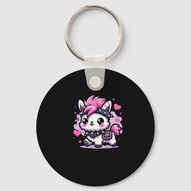 Cartoon Llama Sticker2  Key Ring (Front)