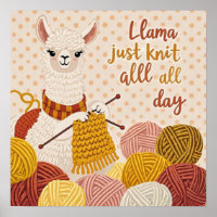 Cartoon llama wearing a knit scarf 