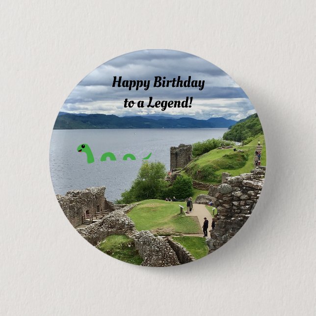 Cartoon Loch Ness Monster Funny Birthday Gift 6 Cm Round Badge (Front)