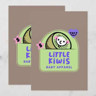 Cartoon Logo Cute Character Baby Clothes Art Invitation