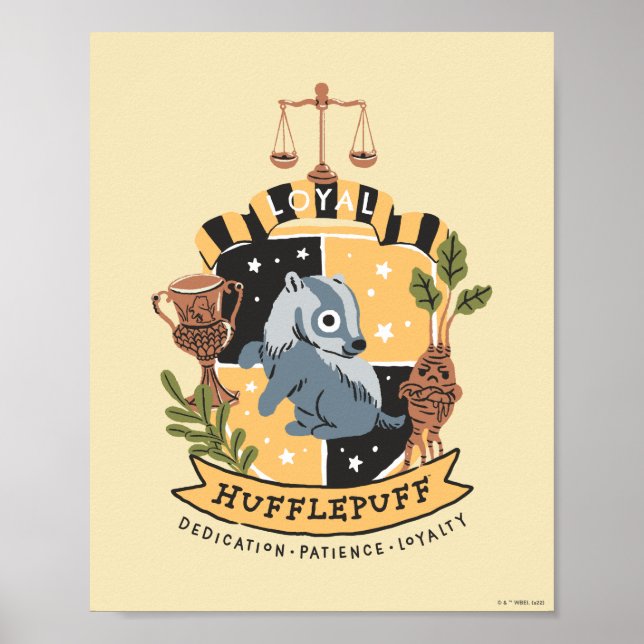 Cartoon Loyal Hufflepuff Poster (Front)