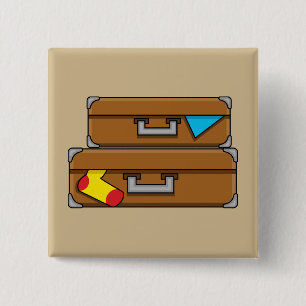 Cartoon Luggage 15 Cm Square Badge