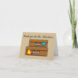 Cartoon Luggage   Add your Text Thank You Card