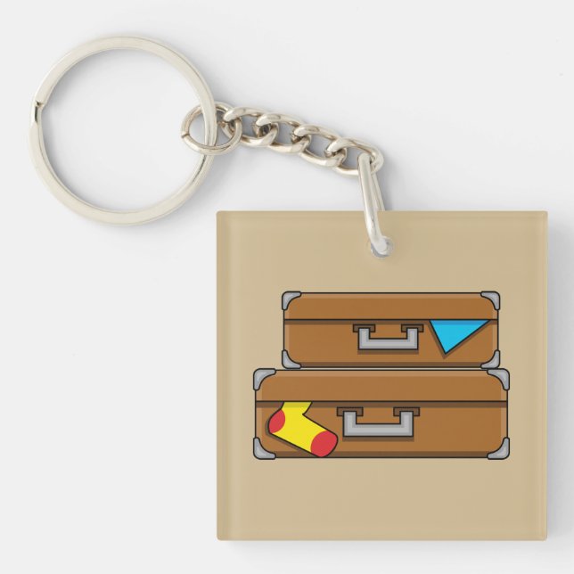 Cartoon Luggage Key Ring (Front)