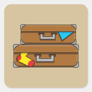 Cartoon Luggage Square Sticker