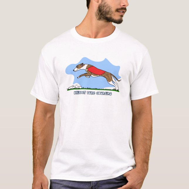 Cartoon Lure Coursing Whippet  T Shirt (Front)