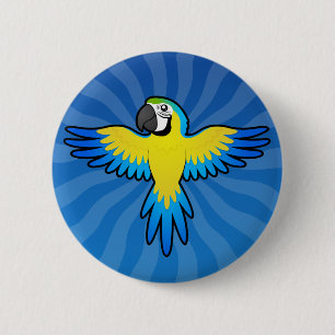 Cartoon Macaw / Parrot 6 Cm Round Badge