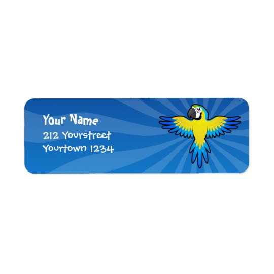Cartoon Macaw / Parrot Return Address Label